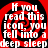Red and black spiral background with white text reading "If you read this icon, you fell into a deep sleep" repeated four times in a