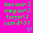 Bright pink background with green text and blue heart symbols arranged in a pattern