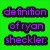 Pixelated image with three vertical showing text and photos of a young man in different poses