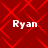 Red background with red diamond-shaped pattern and four white 'Ryan' text labels in corners