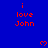 Blue background with red text 'i love John' repeated in a pattern and small red heart symbols scattered throughout