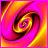 A static 48x48 pixel buddy icon featuring a swirling abstract pattern of vibrant colors including pink, orange, yellow, and purple with no discernible subjects or text.
