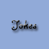 Two side-by-side text-based icons display the word 'Jokes' in stylized cursive font against a light blue background, with the right icon having a brighter glow effect.
