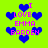 Pixelated green background with blue hearts and pink text reading "I LOVE EMMA BARDEN" in multiple arrangements.