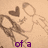 A pixelated drawing of a winged figure holding a heart, with purple text reading "of a" below.