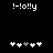 Pixelated text '!-!o!!y' appears above five heart icons on a black background, with one heart grayed out in the left view and two grayed out in the right view.