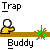 Pixel art animation of a yellow-shirted figure with white head performing actions above and below brown horizontal lines, text labels visible.