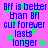 Pixelated blue text on purple background with green stars, repeating 'BFF is better than BFL guz forever lasts longer' in four identical sections.