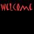 Red and white text on black background with repeated 'WELCOME' and 'TO MY', featuring stylized 'Li LIFE' variations including star symbols.