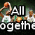 A four- of basketball-themed images with overlaid text, featuring players in green jerseys and a grayscale player image