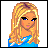 Pixel art buddy icon featuring a blonde female character with blue eyes and pink lips wearing a blue top, displayed in a 2x2 contact sheet layout with text reading "Single N Hatin It" on the bottom-left frame.
