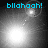 Four- shows animated light effects with cyan text 'bllahaah!' above each , featuring bright white circular glows and small dots on dark backgrounds