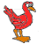 A 50x50 pixel animated buddy icon featuring a red bird with orange beak and legs on the left, next to green text reading "Original Icons .com" on a dark green background.