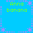 Pixelated blue background with green text and pink decorative elements arranged in a pattern