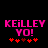 Pixelated pink text KEiLLEY YO! with red asterisks on black background, showing animation of the middle asterisk changing color