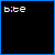 A 4x4 contact sheet of animated frames showing pixelated text changes on a black background with blue borders, plus a small grayscale photo at the bottom left.