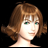 Pixelated anime-style character head with brown hair and green eyes next to stylized text on a black background.