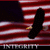 Animated icon shows a black silhouette of a figure with outstretched arms against a red-and-white striped background, with 'INTEGRITY' text at the bottom.