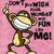 Animated cartoon monkey with brown body, yellow limbs, and white face stripes stands against pink background, pointing upward while text reads "Don't punish me!".