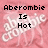 Pixelated pink background with white floral patterns and black text reading "Aberombie Is Hot And So Is PINK!" in two