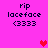 Pixel art icon with pink background displaying text and heart symbols in four positions.