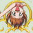 Pixelated anime-style character with brown hair and blue eyes, wearing a red headband, surrounded by yellow circular motion lines on a light background.