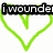 Six heart-shaped outlines in green, pink, blue, yellow, purple, and red with overlaid text phrases on a white background.