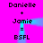 Pixelated text and symbols on a bright pink background with blue glowing lines connecting elements in two mirrored vertical sequences.