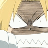 Animated sequence of a cartoon character's face with blonde hair, showing mouth and eye expression changes.