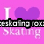 A pink background displays 'I' and a purple heart symbol with partial text overlays reading 'eskating roxSchultz love I', 'Skating Skating', and 'ce out icesko'.
