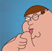 Animated cartoon character with brown hair and glasses gives a thumbs-up gesture against blue background, mouth changes shape across frames.