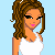 Pixelated image of a woman with brown curly hair wearing a white tank top, blue pants, and holding an orange basketball.
