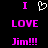 Pixelated text and heart symbol on black background with pink and white elements.