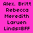 Pixelated text names on a bright pink background with green highlight changes across three