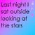 Pixelated text on a gradient background with scattered star shapes, arranged in four sections.