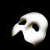 A contact sheet of five animated frames from a Phantom of the Opera-themed AIM buddy icon featuring white text and symbols on black background with gray transparency area.