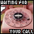 nine identical pink rotary phone icons with text 'WAITING FOR YOUR CALL' in pixelated font, each showing a slightly different dial position