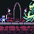Pixel art scene with a knight, archway, and green monster on dark background.