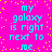 Bright pink background with scattered yellow dots and cyan text reading 'my galaxy is right next to me' in a pixelated font.