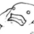 Black and white pixelated icon showing a stylized character head with curved lines, circular eye, and abstract shapes on a transparent background.