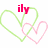 Pixelated icon with overlapping green and pink heart outlines, red text 'ily' at top center.