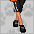Pixel art contact sheet showing six frames of a female basketball player character in various poses with a basketball, wearing a black uniform numbered 14 and orange sneakers.
