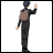 Pixelated character in dark clothing with brown backpack waves against white background, next to black with 'Anime IM' and 'COM' text