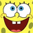 Pixelated Spongebob Squarepants face on yellow background with blue text reading 'F is for friends who do stuff together', 'U is for at any time you and me at all down', 'N is for here in the anywhere eep blue se'