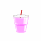 A static image shows six distinct cartoon-style objects arranged in two : a pink drink with red straw, green flower cluster, starry jar, pen-like tool, and mouse-shaped device