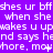 Purple background with white pixelated text repeating phrases about waking up and saying 'hend' and 'mowmore' in a static display.