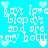 Pixelated cyan background with repeating white text and light blue hearts, forming a patterned design.