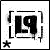 A 4x3 contact sheet of an animated AIM buddy icon showing sequential frames with the text "L9" inside a square frame, surrounded by small stars and varying pixelation effects across sampled frames.