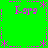 Green background with pink pixelated text 'Lopa' and star-like symbols arranged in a pattern