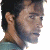 A pixelated contact sheet showing two frames of an animated icon featuring a character's profile on the left and green text reading "Original Icons .com" on the right against a dark background.